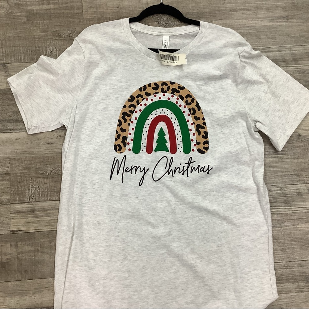 Bella Canvas White T-Shirt with Leopard Print